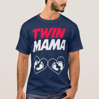 T-shirt Twin Mama Baby Designs For Pregnancy Cadeau Premiu