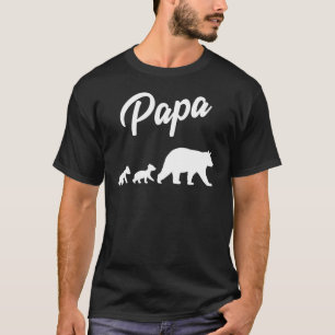 T-shirt Twin Papa Papa Ours Deux Cubes 2 Enfants Fête des