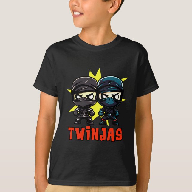 T-shirt Twinjas Ninja Twins Amusants frères jumeaux Garçon (Devant)