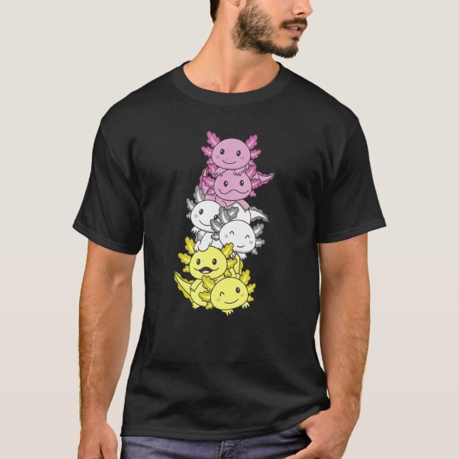 T-shirt Twink Flag Pile Pride Lgbtq Axolotls Cute Twink Ax (Devant)