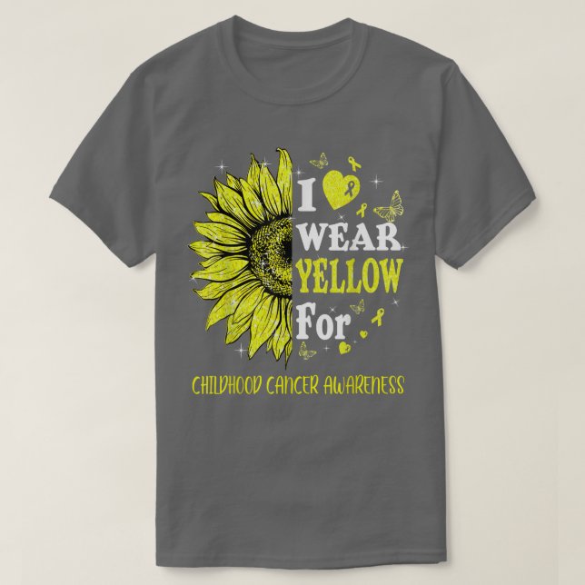 T-shirt Twinkle Coeur Tournesol Enfance Cancer Sensibilisa (Design devant)
