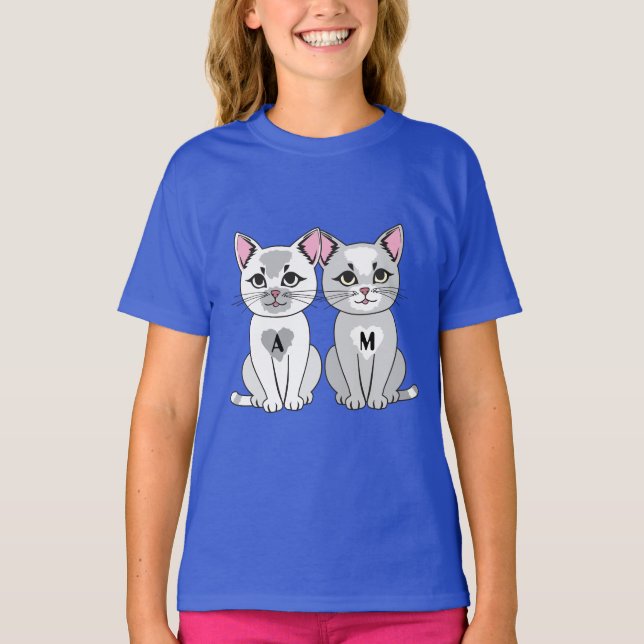 T-shirt Twins cat (Devant)