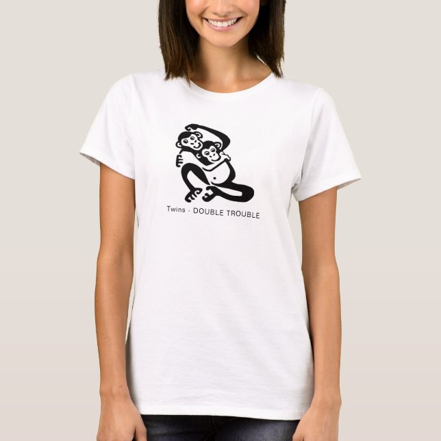 T-shirt Twins - Double Trouble - Maternité (Devant)