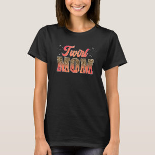 T-shirt Twirl Maman Leopard Baton Twirling Maman D'Un Bato
