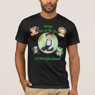 T-shirt Two at the Zoo Safari Jungle Animals Birthday Dad