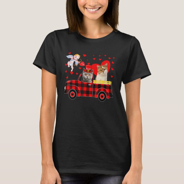 T-shirt Two Cute British Shorthair Cats On Pickup Truck Va (Devant)