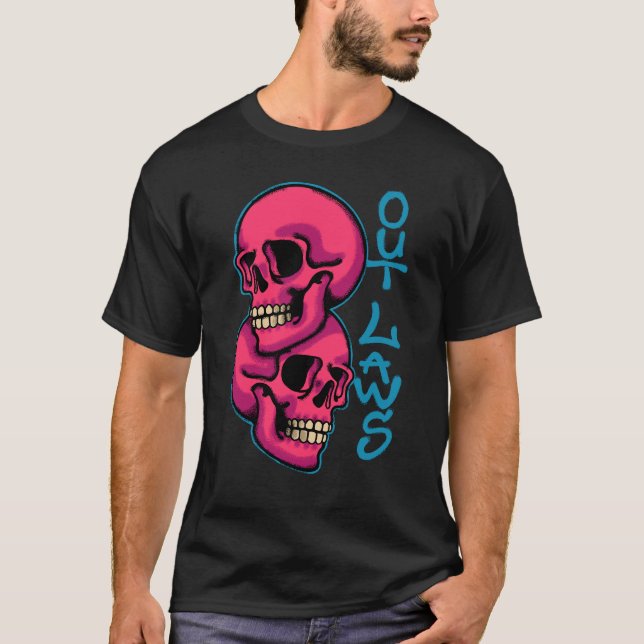 T-shirt two Skull streetwear (Devant)