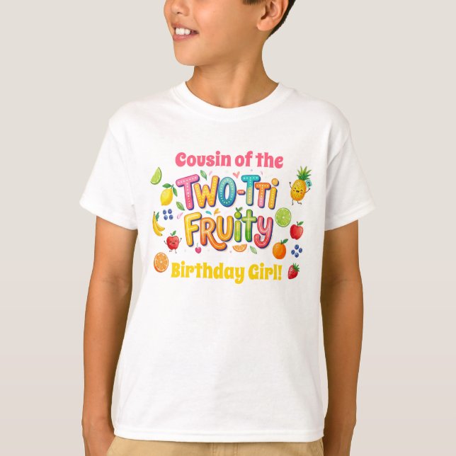 T-shirt Two-tti Fruity 2nd Birthday Party (Devant)