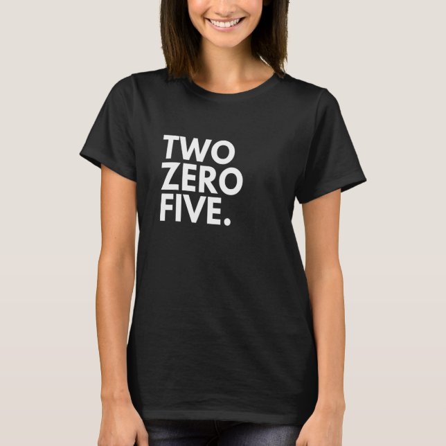 T-shirt TWO ZERO FIVE Indicatif régional 205 Birmingham AL (Devant)