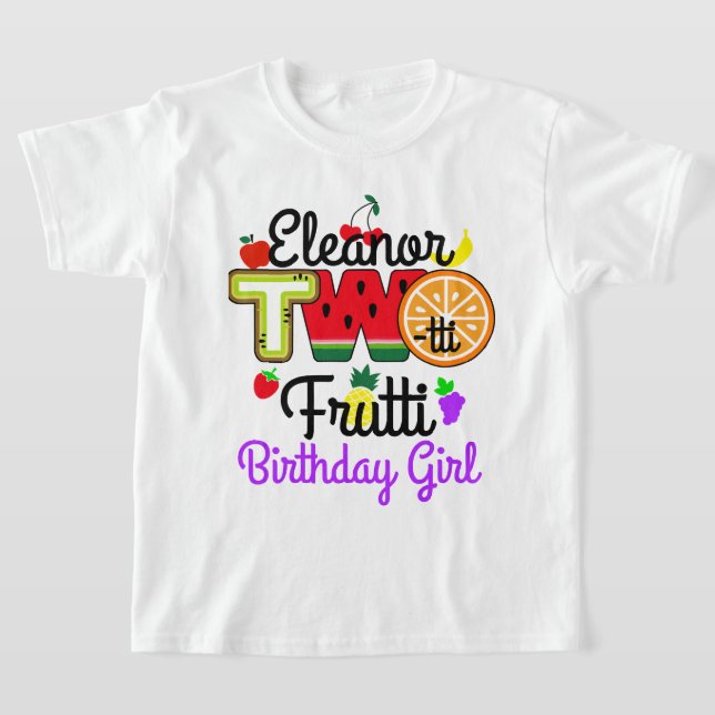 T-shirt Twotti Fruitti Fille d'anniversaire | Fruité Tuitt (Poser)