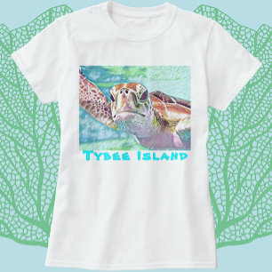 T-shirt Tybee Island Georgia Aquarelle Tortue de mer T-shi