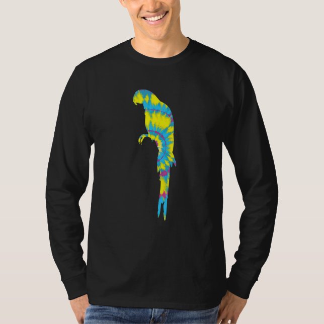 T-shirt Tye Die Scarlet Macaw Colourful Parrot Bird Tropic (Devant)
