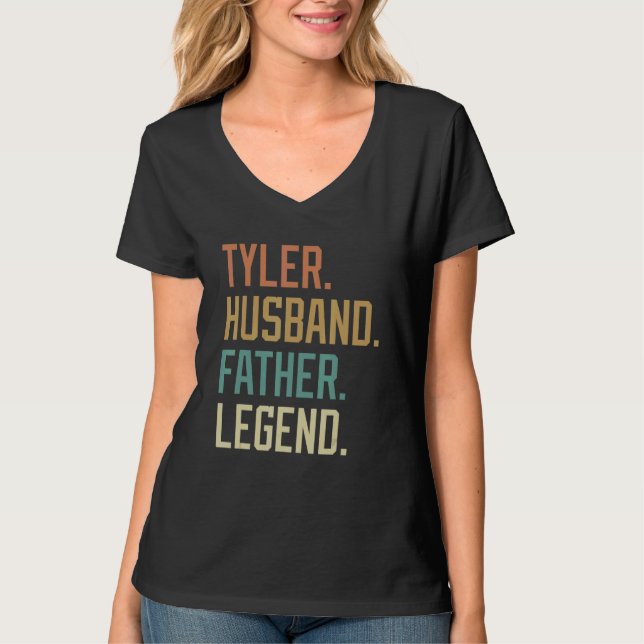 T-shirt Tyler Husband Father Legend Father's Day Retro (Devant)