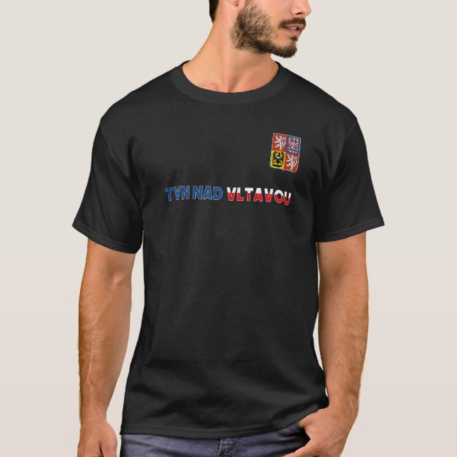 T-shirt Tyn Nad Vltavou République tchèque Cœur Drapeau Ar (Devant)