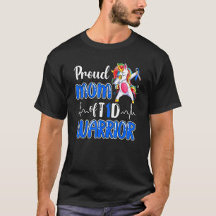 T-shirt Type 1 Diabète Fière Maman D'Un Guerrier T1D