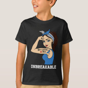 T-shirt Type 1 diabète maman incassable Guerrier Sensibili
