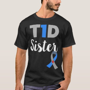 T-shirt Type 1 diabète Sensibilisation Soeur de soutien Di