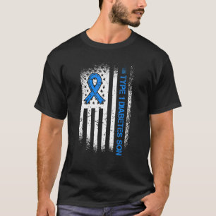 T-shirt Type 1 Diabète Son Diabète Ruban Et Américain F