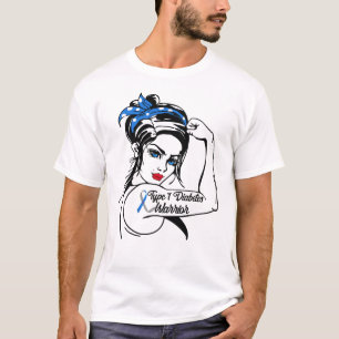 T-shirt Type 1 Guerrier de sensibilisation au diabète Rosi