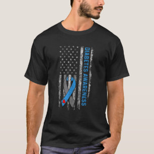 T-shirt Type 1 Sensibilisation au diabète Drapeau américai