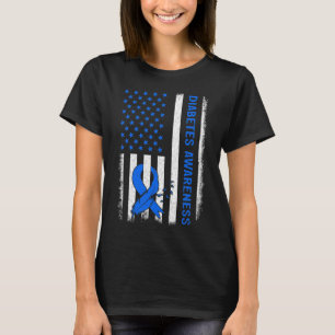 T-shirt Type 1 Sensibilisation au diabète Drapeau américai