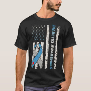 T-shirt Type 1 Sensibilisation au diabète Drapeau américai