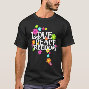 T-shirt Type d'énergie Fleur Rétro - Love Peace Freedom 2 