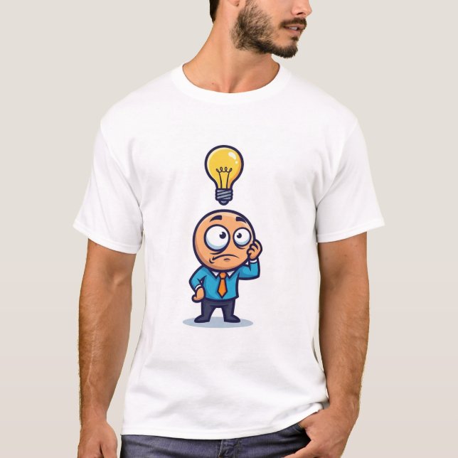 T-shirt Type drôle et fou qui pense Wtf et a une idée (Devant)