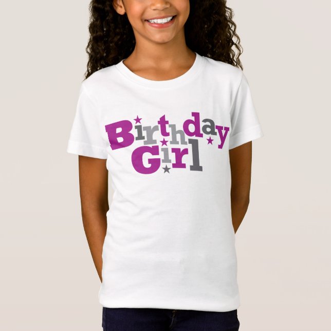 T-Shirt Type fluctuant Chemise fille anniversaire (Devant)