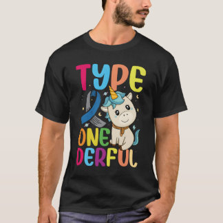 T-shirt Type One-Derful Unicorn Diabetic Type 1 Diabetes T