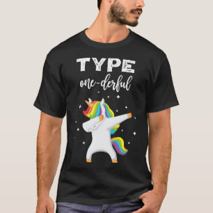 T-shirt Type Onederbing Dabbing Unicorn Diabetes Sensibili