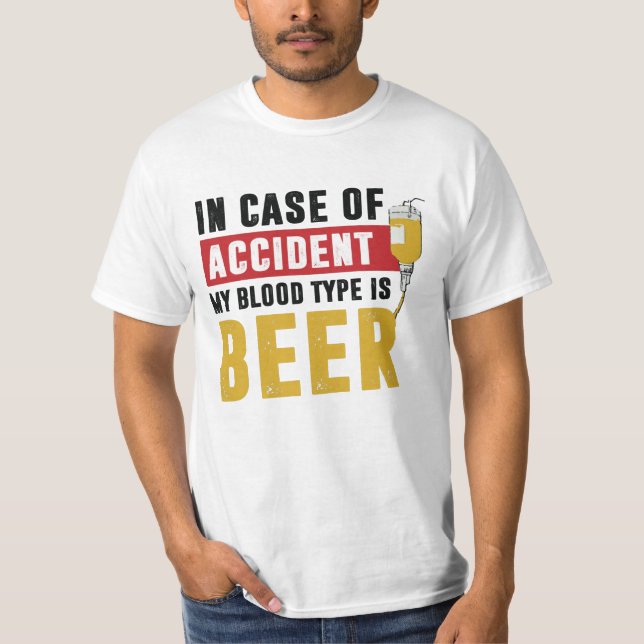 T-shirt Type sanguin de bière (Devant)