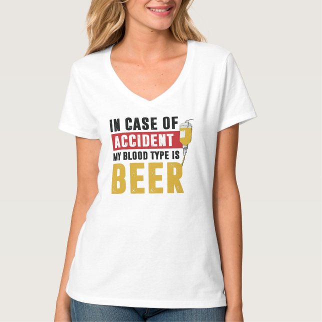 T-shirt Type sanguin de bière (Devant)