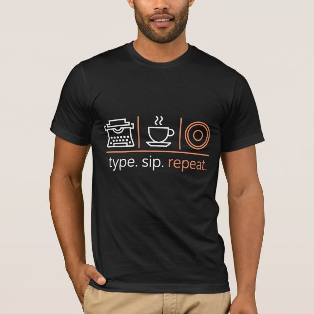 T-shirt Type. Sip. Recommencer. (Devant)