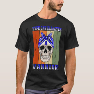T-shirt Type Un Guerrier du diabète Femmes Vintages Diabet