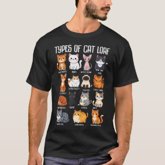 T-shirt Types de chat en boule Chienne de chat mignonne
