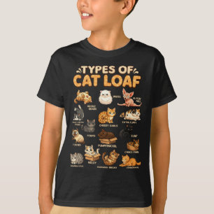 T-shirt Types de chat mignon en pain pour enfants garçons