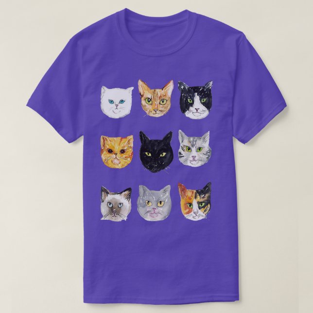 T-shirt Types de chats race visage Peinture (Design devant)