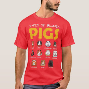 T-shirt Types De Cochons De Guinée Aime De Mignonnes Ronge