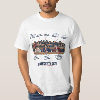 T-shirt Types de cours universitaires drôles "Jours d'univ