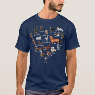 T-shirt Types de Dachshunds pour les Amoureux de les chien
