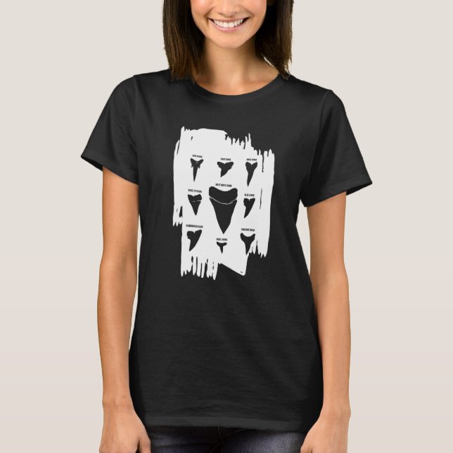 T-shirt Types de dents Poisson de requin (Devant)