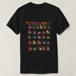 T-shirt Types De Dinosaures Alphabet A-Z ABC Dino