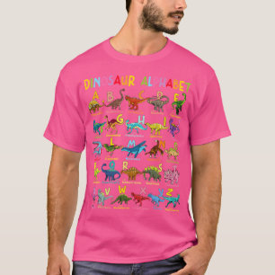 T-shirt Types De Dinosaures Alphabet A-Z Abc Dino Identiqu