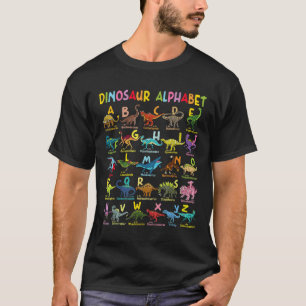 T-shirt Types De Dinosaures Alphabet A-z Abc Dino Identiqu