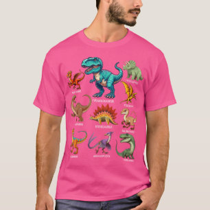 T-shirt Types De Dinosaures Graphiques Identification Dino