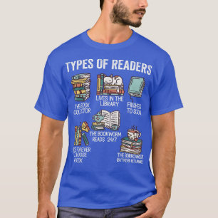 T-shirt Types De Lecteurs Livre Lover Livres Bibliothécair