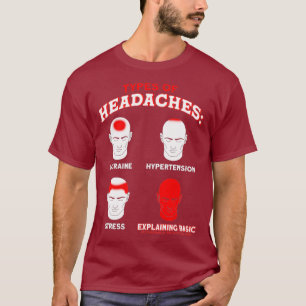 T-shirt Types De Maux De Tête Expliquant L'Économie De Bas