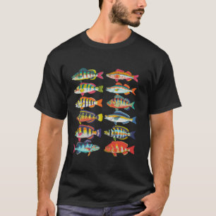 T-shirt Types De Poisson D'Eau Douce Drôle Hommes Garçons