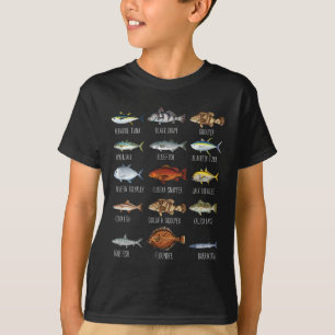 T-shirt Types de poissons d'eau salée Biologie des espèces